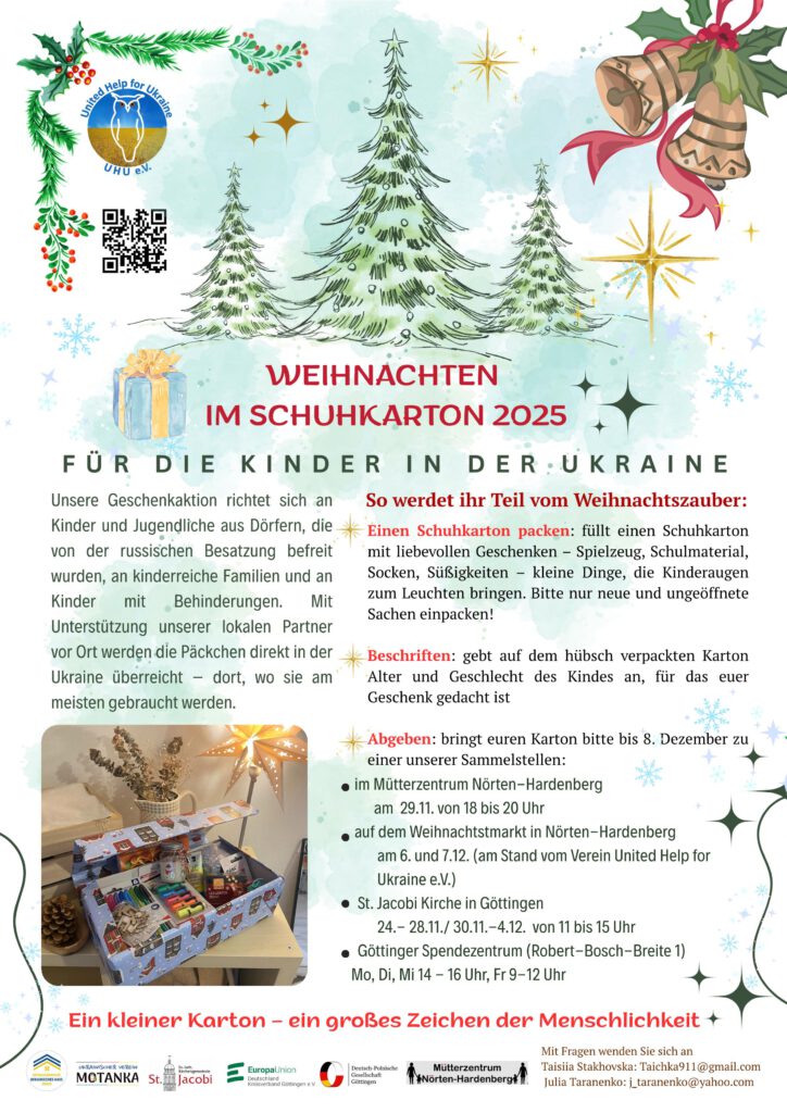 Weihnachten im Schuhkarton 2025 für die Ukraine